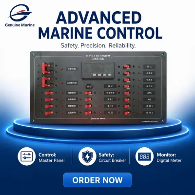 Marine Electrical Panel with Digital Voltmeter Ammeter USB Charger 12V 24V DC Switch Panel for Yacht Boat Marine Power System
