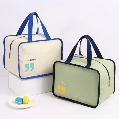 New Minimalist Insulated Oxford Cloth Lunch Bag Student Tote and Meal Carrier Japanese-style Bento Bag Thermal 21x20x28cm
