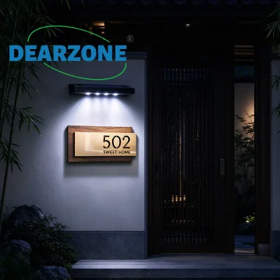 4 LED Number Lighting Outdoor Solar Street Light ABS Body LED IP65 Monocrystalline Silicon Wall Lamp