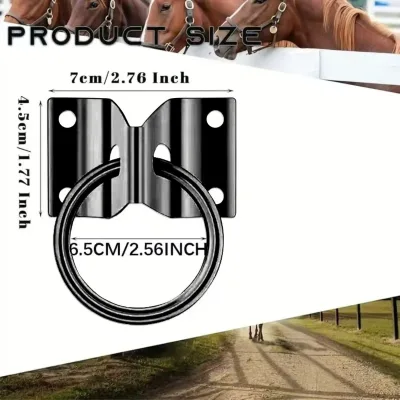 Iron-Plate Electroplated Black Horse Stable Door Ring Set Tack for Stabling Equestrian Gear and Stable Supplies Made in China