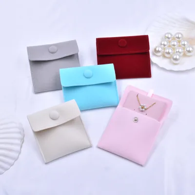 Jewellery Bag Packaging Package Necklace Suede Velvet Microfiber Jewelry Pouch Custom Logo with Insert Pad