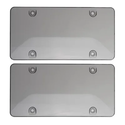 Clear Smoke Cover Bug Shield Tag Protector Car Truck Auto License Plate Frame