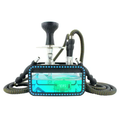 Portable Travel Bag for Hookahs Clear Acrylic Shisha with Multiple Hoses and Silicone Bowl for On-the-Go Use