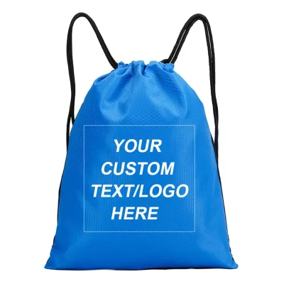 Customized Logo Polyester Nylon Extra Large Backpack Drawstring Wash Laundry Bag Printed Custom Foldable Laundry Bag