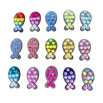 Trendy Fish Shaped Fabric Shinny Full Rhinestone Hair Clip for Girls Daily Headwear