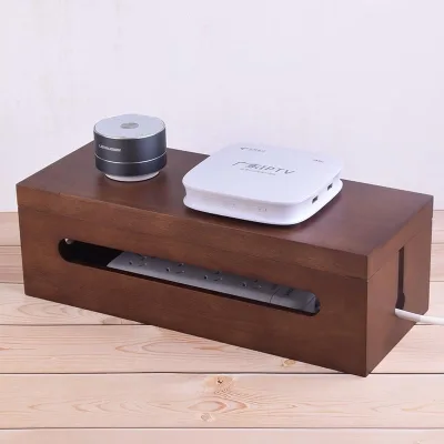 Organizer Power Strip Hider, Decorative Wire Storage Box for Home Office,Router Handcrafted Cord Concealer for Tidy Space