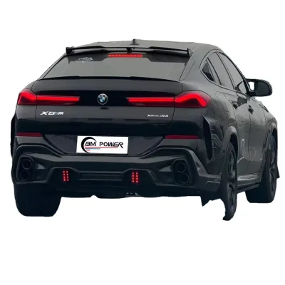 X6 GO6 GO6 LCI UPGRADE BMP REAR DIFFUSER WITH LIGHT for X6 GO6 GO6 LCI Diffuser Rear with Lights GLOSSY BLACK PP MATERIAL