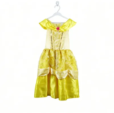 Girls Belle Princess Mermaid Fancy Cosplay TV & Movie Costume Children Mardi Gras Carnival Yellow Polyester Party Skirt