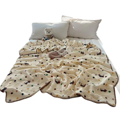Pure Cotton Cloth Children's Class a Summer Cooling Quilt That Can Be Machine Washed, Baby Blanket, Double Layer