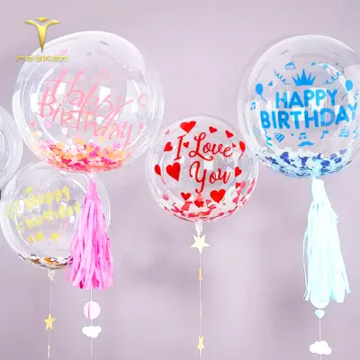 Aluminium Balloon Perfectly Round Balloons Online Wholesale Sales 36 Inch Color Transparent Crystal Wave Ball