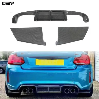 New Carbon Fiber Carbon Black Car Body Kits for F87 M2 M2C MTC Style Rear Bumper Diffuser Screw-On