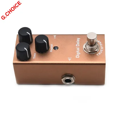 Quality Brown Digital Delay Pedal with True Bypass and Aluminum Alloy Shell for Electric Guitar