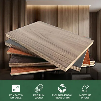 Premium Natural Veneer Plywood Sheet 4x8 Laser Cut Plywood Smooth Surface Scratch-Resistant Melamine Boards for Wood Wall Panels