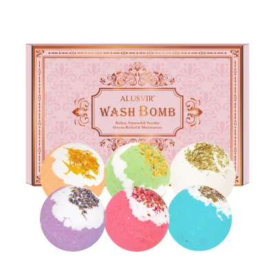 Bath Bombs Gift Set Natural Ingredient Real Rose Petal Best Homemade Natural Shower Organic Essential Oils Making Kit Bath Bombs