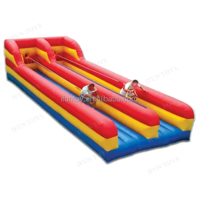 Commercial 2-in-1 Inflatable Bungee Run Sport Game Interactive Challenge PVC Material 2mx12m Size All Seasons Outdoor Sports