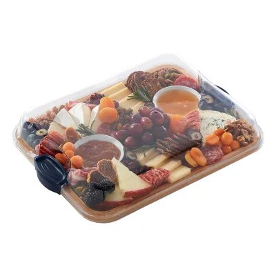 Bamboo Charcuterie Board Set Bamboo Cutting Board with Built-in Compartment and Clear Locking Lid