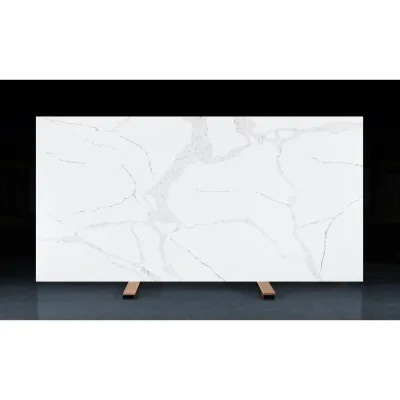 Modern Versatile 15mm Thick Artificial Calacatta Quartz Slab Solid Surface for Hotel Kitchen & Outdoor Design Versatility Style