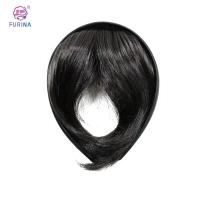 Girls Thin Neat Air Bangs Remy Human Hair Extension Synthetic Wigs Bangs