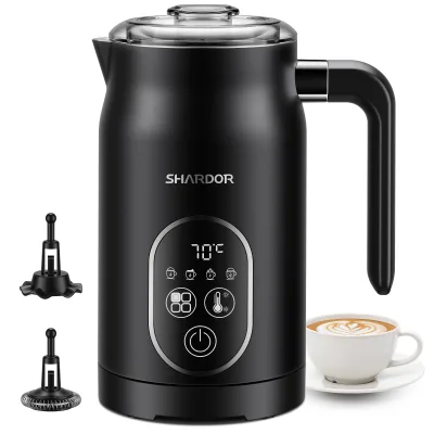 Latte Cappuccinos Macchiato 4 in 1 Milk Frother Quiet Working & Automatic Shut Off Hot & Cold Foam Maker Milk Warmer
