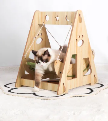 Dual-Mode Cat Cradle: Rocking Hammock Bed & Sofa Nest