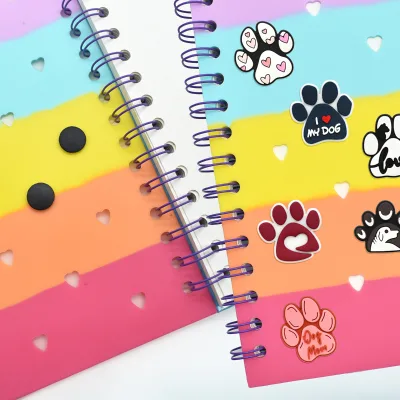 Bulk Purchase Discount Colorful Hole Decor Notepad Spiral Binding Removable Silicone Ornaments A5 for Party Souvenir