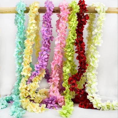 Artificial Hanging Flower String Artificial Hydrangea Vine Garland for Wedding Arch Decoration