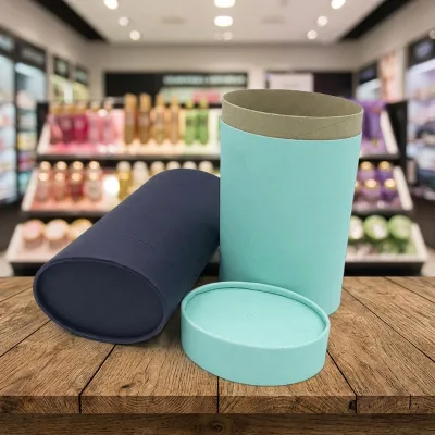 Custom Recycled Oval Paper Tube Box Vanishing Printing Cylinder Paper Container for Cosmetic Deodorant Packaging