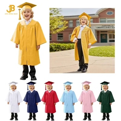 Graduation Gown Suit Boys Girls Cap Gown Set Children Kid School Graduation Clothing Kindergarten Graduation Gown