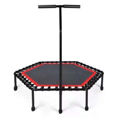High Quality Foldable Mini Adult Trampoline Steel Frame Soft TUV Certified Red Color for Boy and Girl