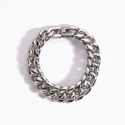 Hot Selling Minimalist Chunky Stainless Steel Bracelet Vintage Fashion Design Thick Chain Unisex Jewelry Bracelet