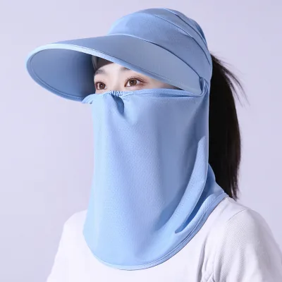 Quick Dry Detachable Face Cover Summer Outdoor UV Protection Hat for Female