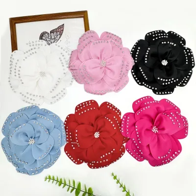 New Appliqued 3D Beaded Multi-layered Luxury Floral Boutonniere with Corsage and Sequins
