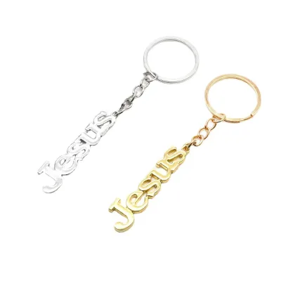 High Quality Customized Metal Christian Gifts Keychain Jesus Keyring