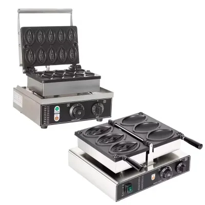 Factory Price 10pcs Mini Electric Waffle Iron Plates Non-Stick Coating Fast Heating Abalone Shape Waffle Machine