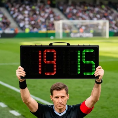 Double Sides Screen Electronic Soccer Football Player Substitution Board Power Charged