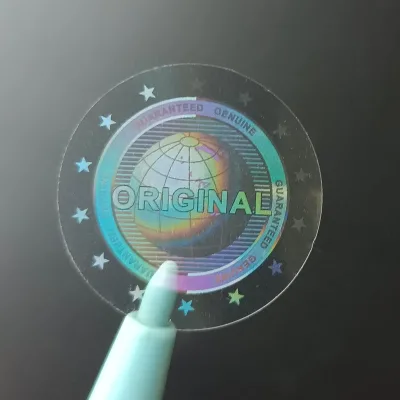 Holographic Laser Anti-counterfeiting Label UV-printed Round PVC Waterproof Reflective High-adhesion Self-adhesive Sticker