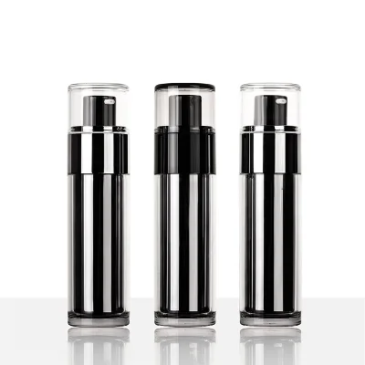 Wholesale 45ml Silver Airless Cream Serum Pump Bottle Cosmetic Plastic Airless Bottle with Dust Cap