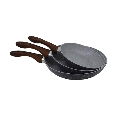 Good Looking Shape Gray Mini Egg Fry Pan with Wooden Handle for Soup & Stock Pots