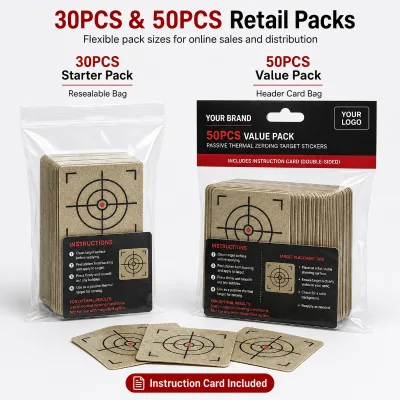 Custom Thermal Reactive Zeroing Target Stickers 30 Pack Heat Visible Shooting Targets for Thermal Scope Sight Calibration
