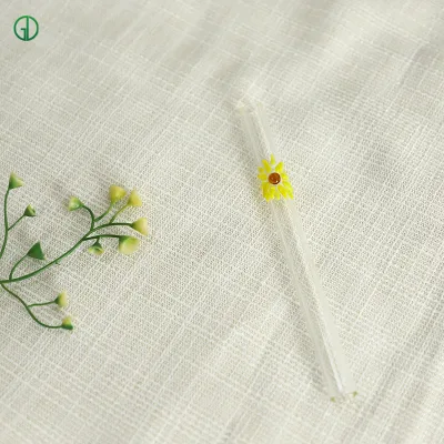 Glass Drinking Straw for Smoothies Milkshake Reusable Flower Pattern Design Glass Straw Bar Tools Cute Glass Straw