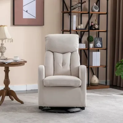 Modern Simple White Fabric Rotating Armchair Durable Leisure Chair for Any Room for Living Space