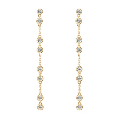 18K Gold Earring Diamond Wedding Fashion Jewelry Earrings Women Yellow Gold Dangle Customized Jewelry