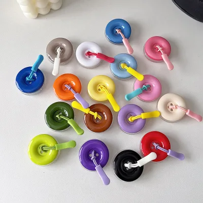 Wholesale 3D Button Phone Airbag Holder Candy Color Phone Grip With Lanyard Kickstand Phone Extendable Portable Stand Accessory