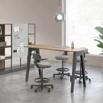 Rectangle Wooden Bar Table Coffee Shop High Stool Bar Chair and Office Desk Combination Simple Office Table