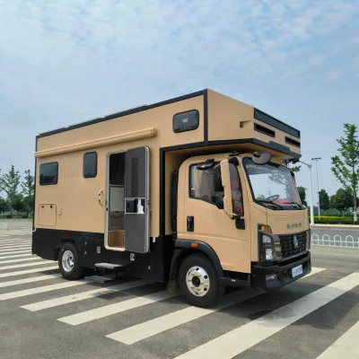 Popular in the the Philippines Howo 8-speed Automatic Transmission Light Truck Camper Van with Comfortable Room for Trip