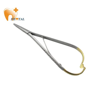 Orthodontic Wire Ligature Dental Needle Holder with Stainless Steel & Gold Handle Full Grip Manual Source