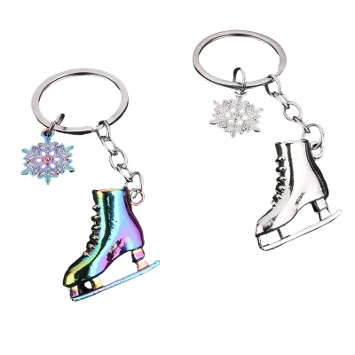 Skating Shoe Keychain Winter Sports Ice Skating Shoes Keychain Snowflake Snowboard Souvenir Gift Ice Skate Keychains