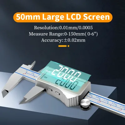 Digital Caliper150mm/200mm/300mm Large LCD Screen Electronic Metal Stainless Steel Measuring Tools