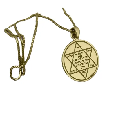 High Quality Protection Against Witchcraft Necklace Jewish Jewelry Pvd Plated Stainless Steel Star of David Amulet Men Necklace