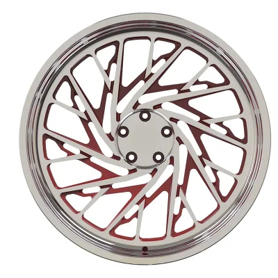5x120 Rims for 718 Gloss Silver Discs with Red Brushed Barrels Concave Wheels Forged
